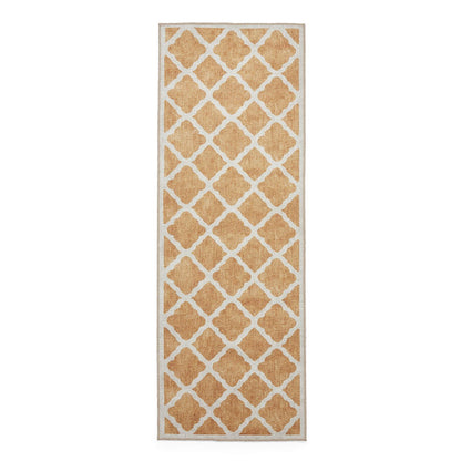 Coral H1063 Yellow Modern Washable Rug