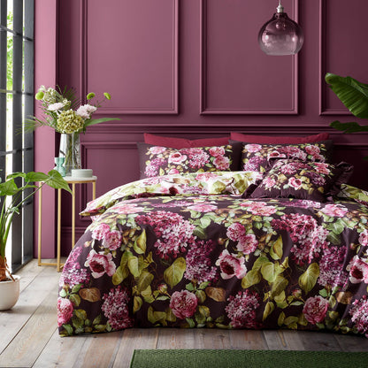 Pia Floral Plum Duvet Cover Set