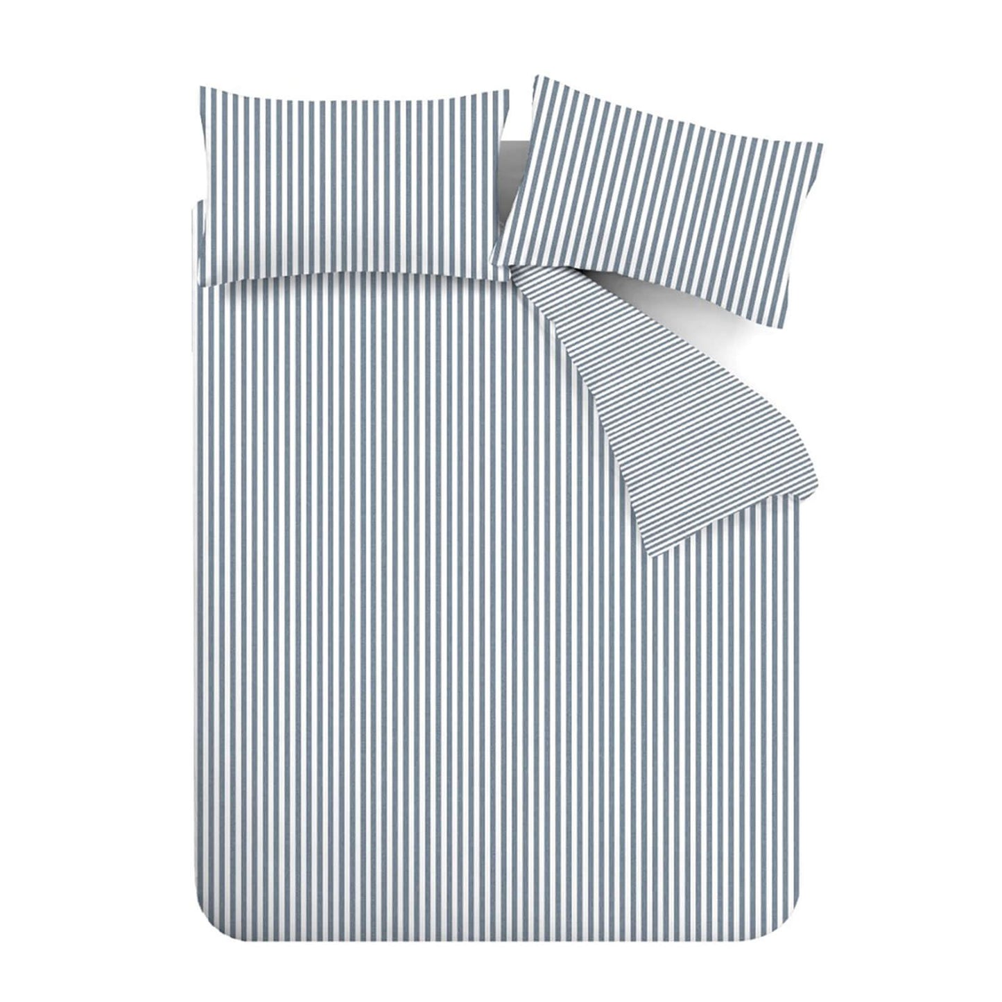 Brushed Stripe Blue Duvet Cover Set