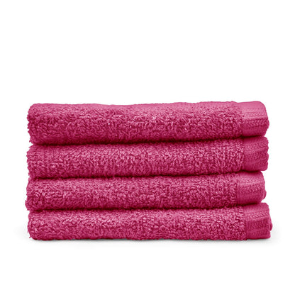 Quick Dry Hot Pink Face Cloth - 4 Pack