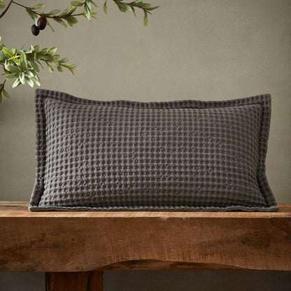 Pineapple Elephant Jaipur Chunky Waffle Grey Cushion - Filled