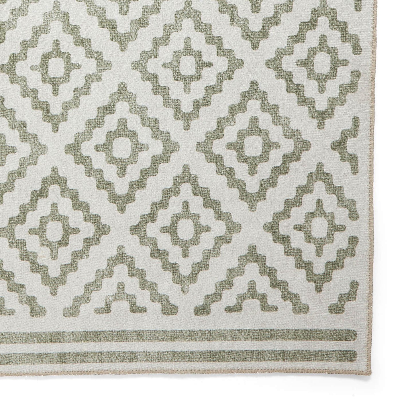 Coral H1058 Green Modern Washable Rug