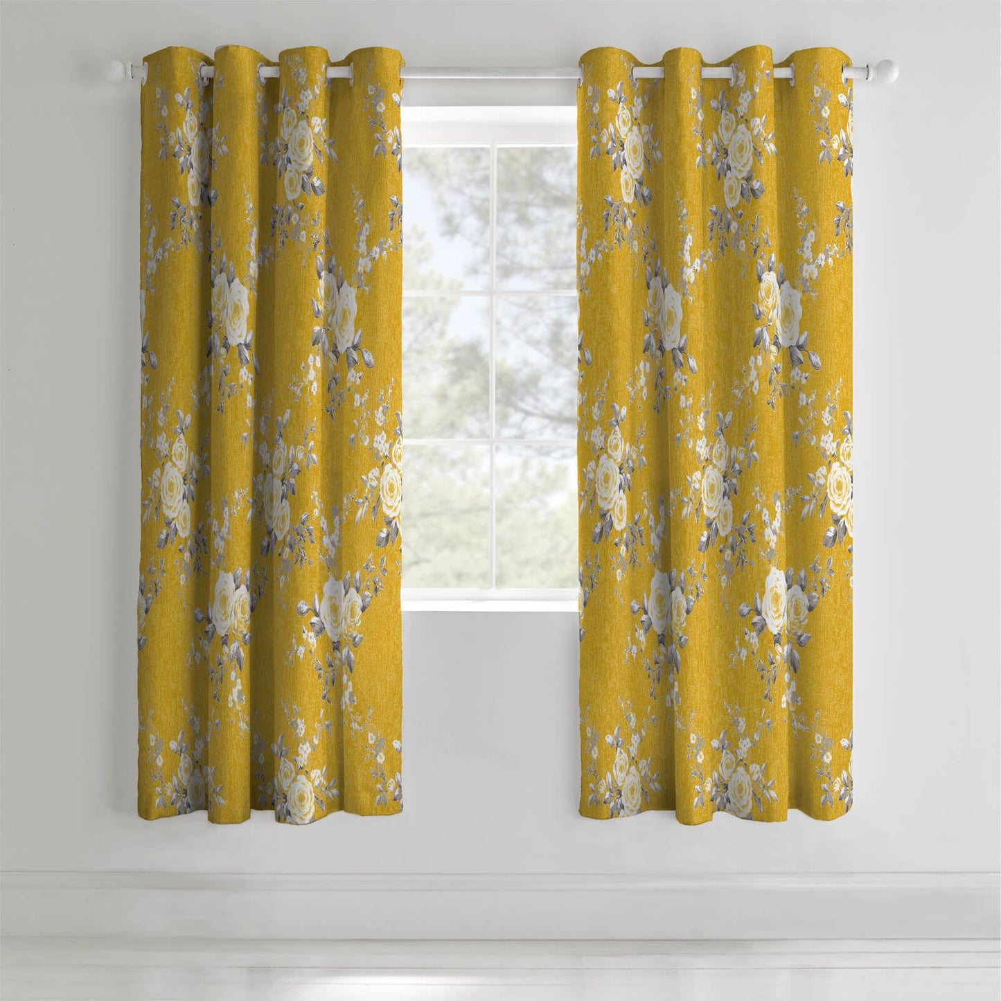 Canterbury Blackout Ochre Eyelet Curtains