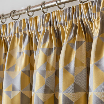 Skandi Ochre Pencil Pleat Curtains