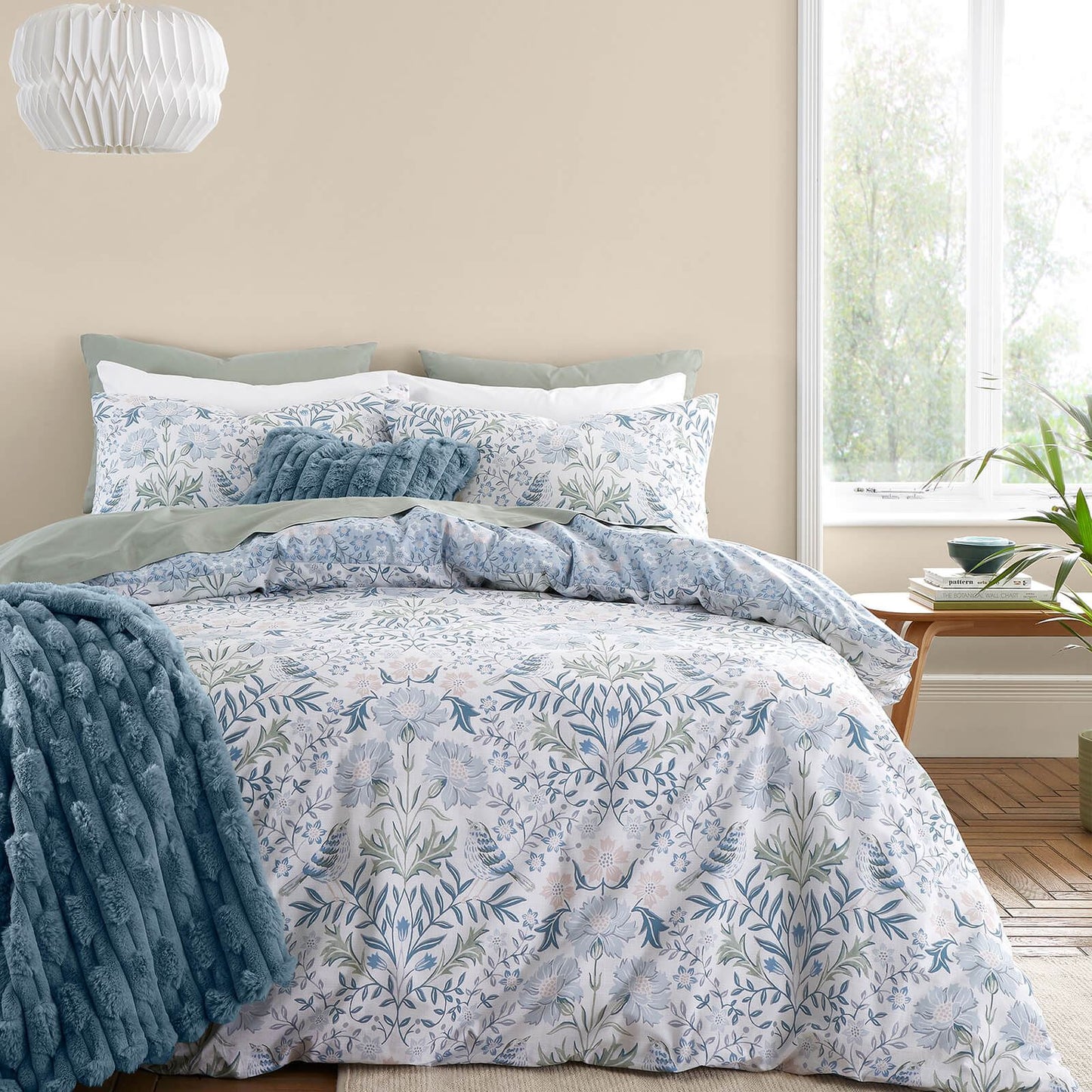 Hedgerow Hopper Blue Duvet Cover Set