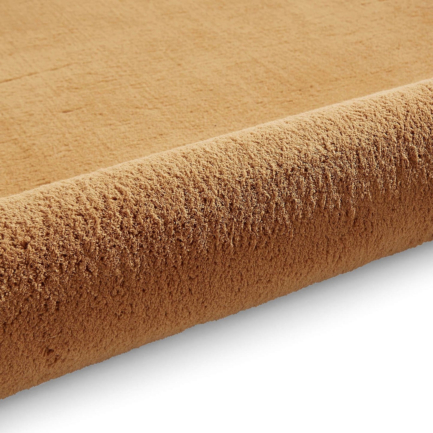 Bay Camel Plain Shaggy Washable Rug