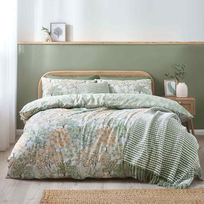 Forest Blossom Green Duvet Cover Set