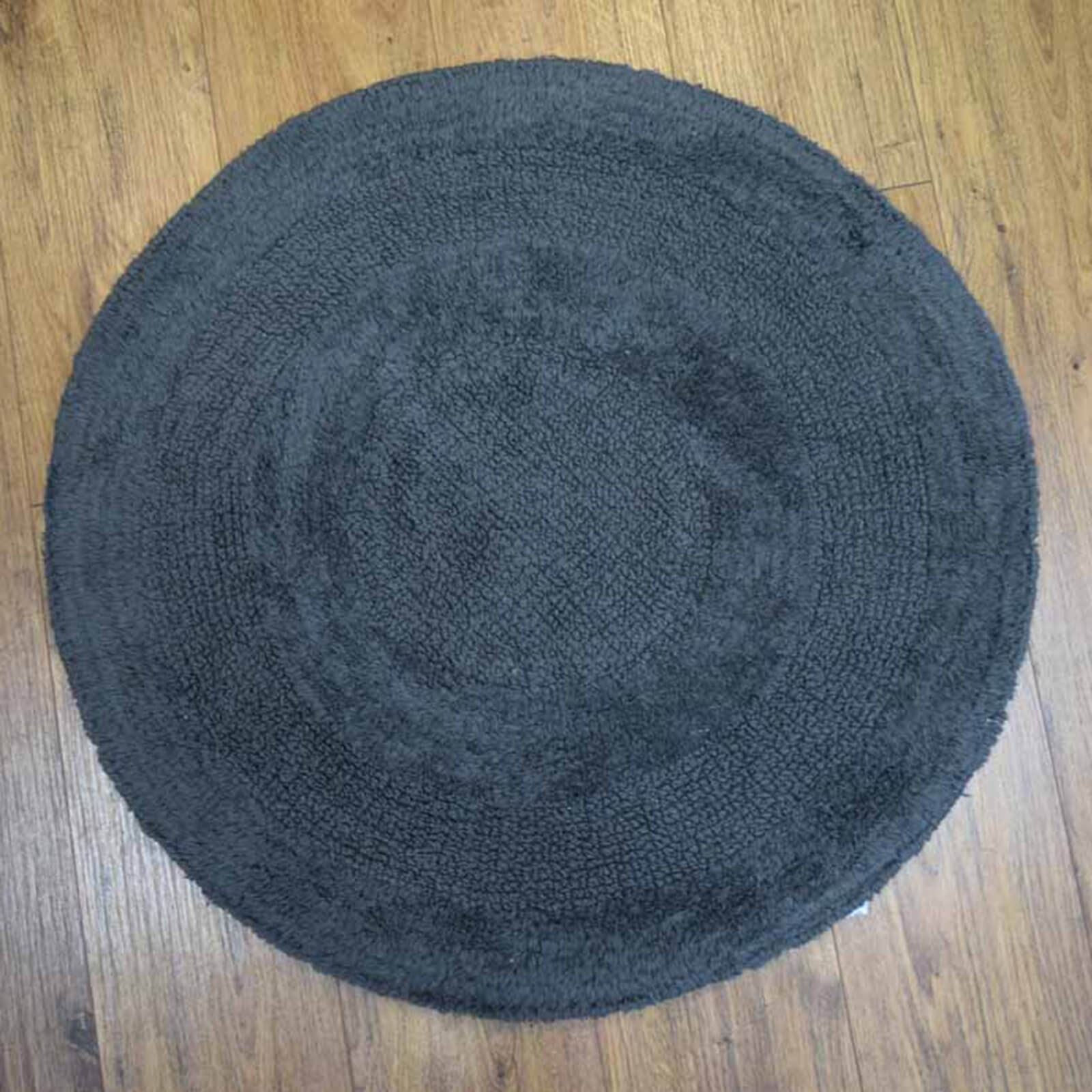 Plain Round Charcoal Bath Mat