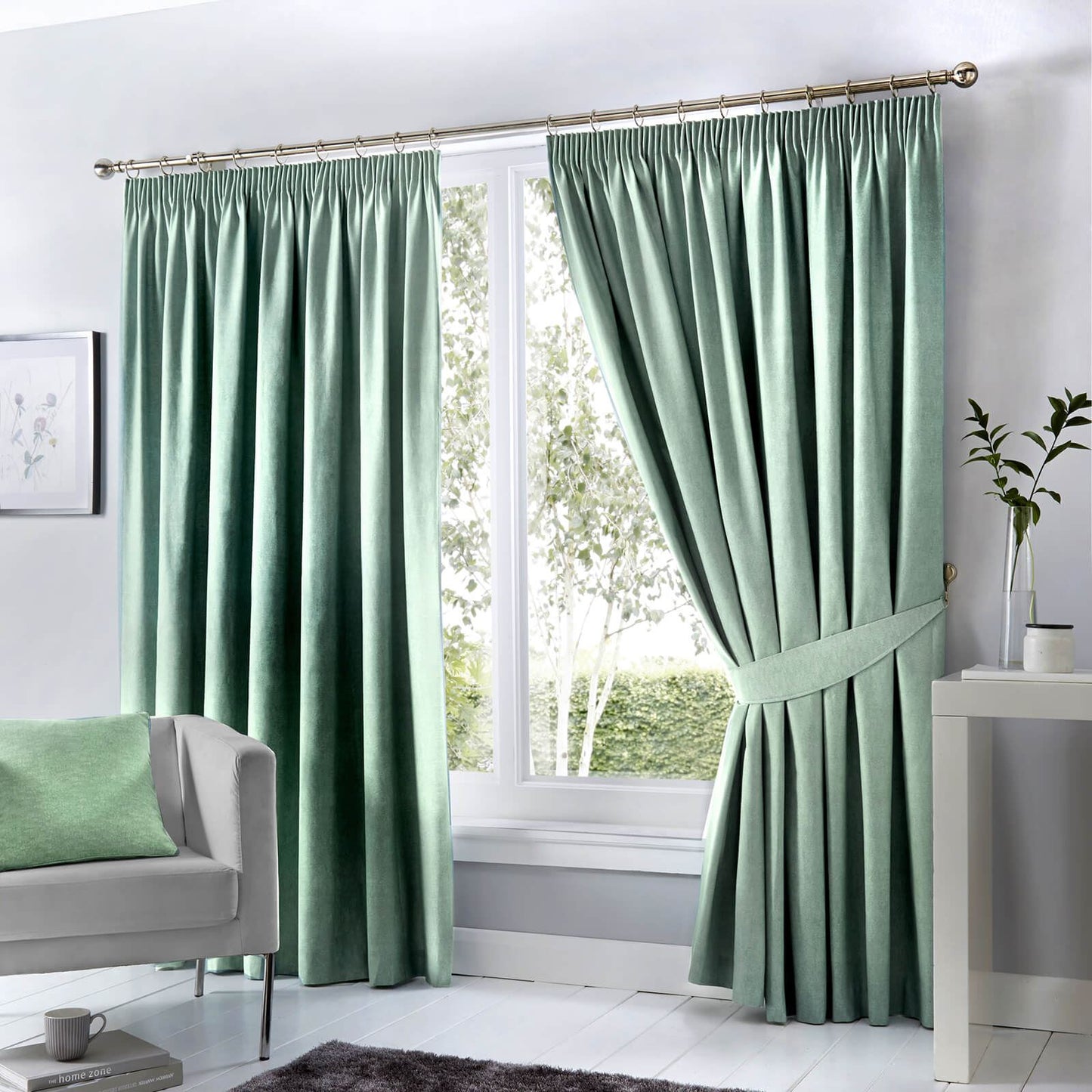 Dijon Duck Egg Pencil Pleat Curtains
