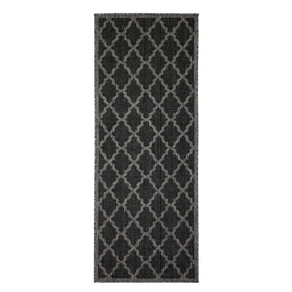 Flatweave Gel Trellis Black Rug