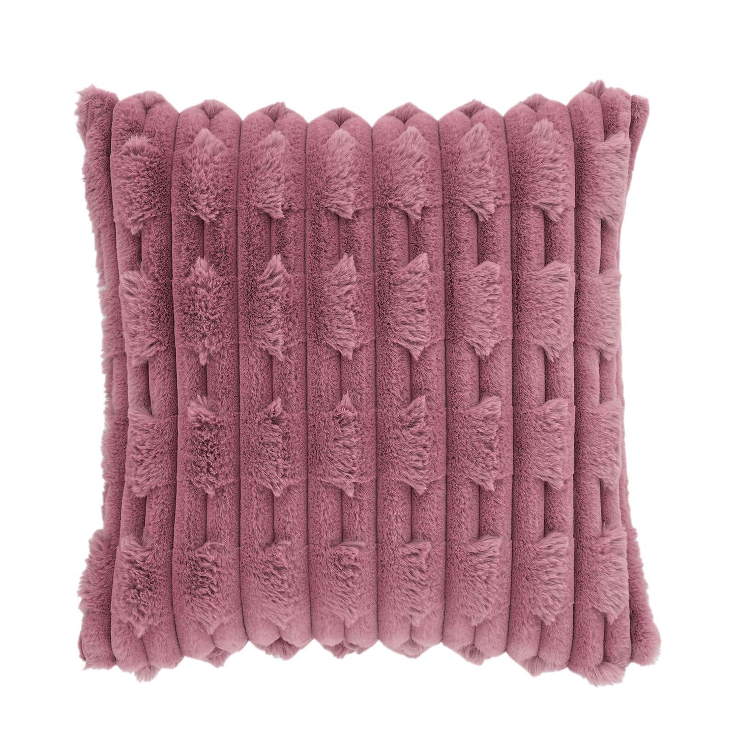 So Soft Carved Faux Fur Cushion Pink