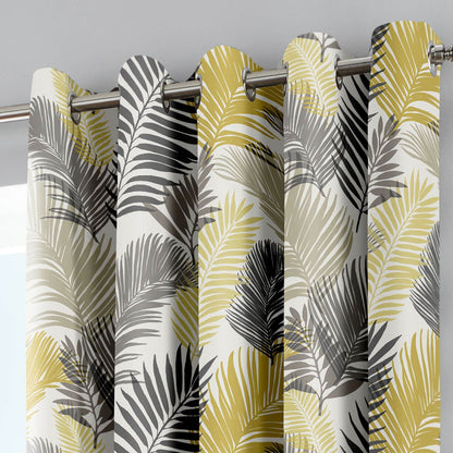 Tropical Ochre Eyelet Curtains