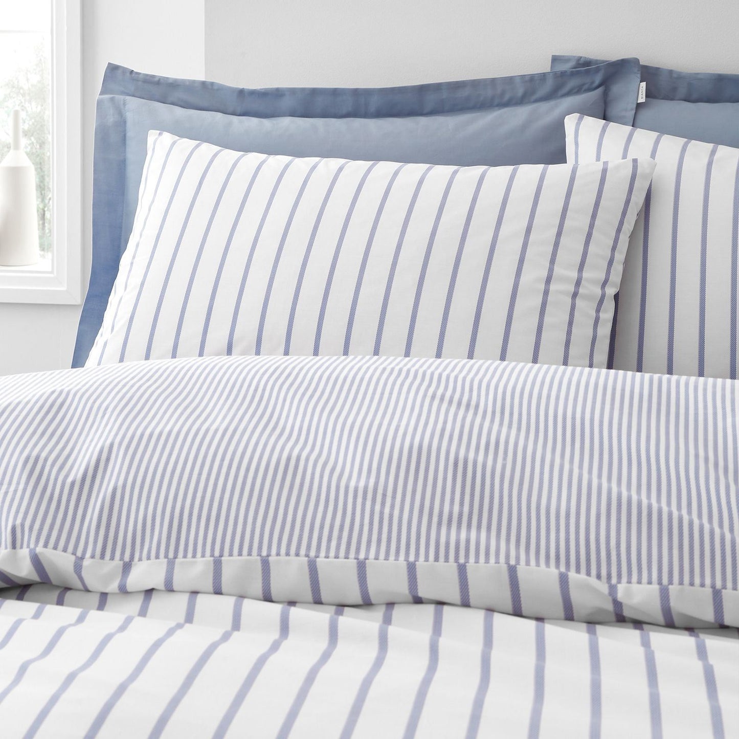 Bianca Hampton Stripe Blue Duvet Cover Set