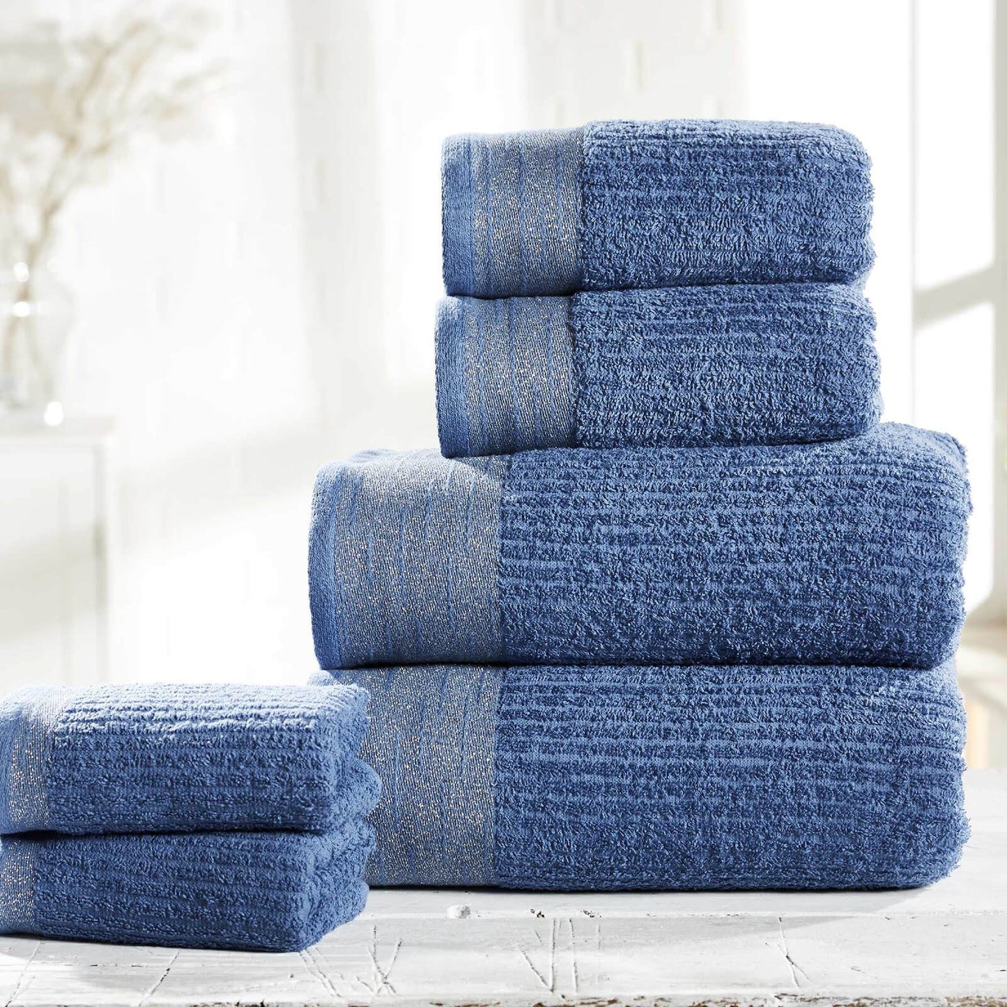 Mayfair Denim/Silver Face Towel