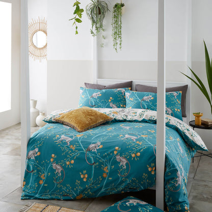 Tropical Monkey Green Duvet Set