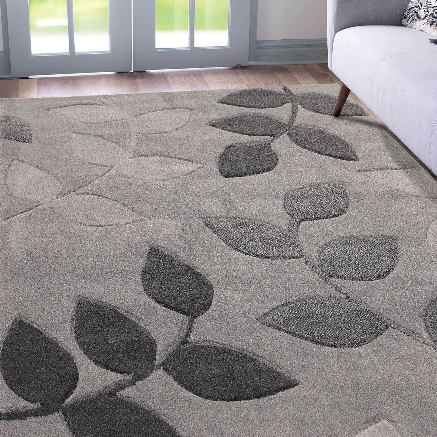 Newport Grey Leafs Rug