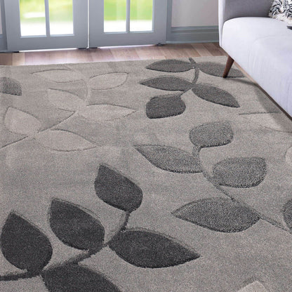 Newport Grey Leafs Rug