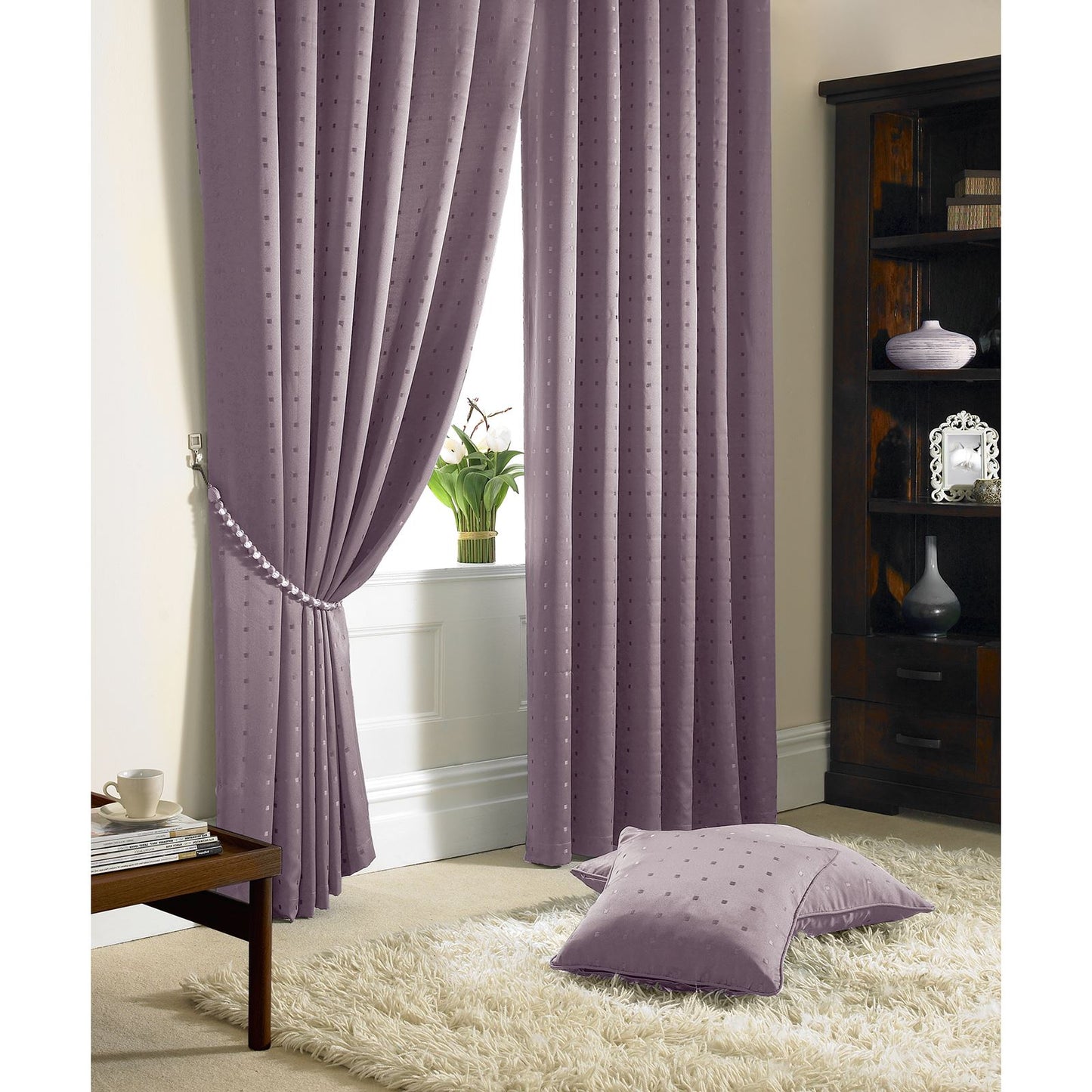 Madison Heather Pencil Pleat Curtains