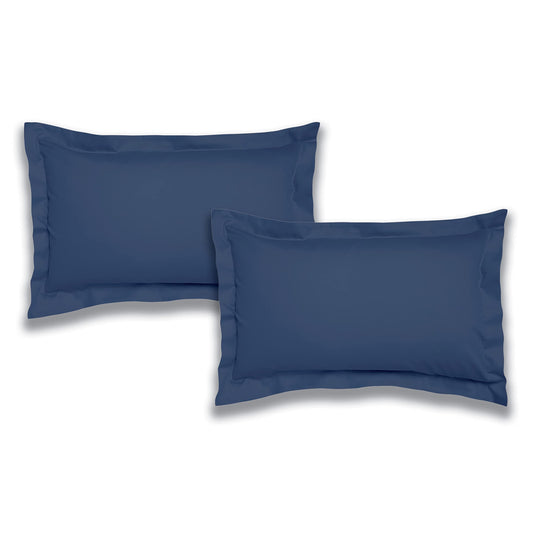 200TC Cotton Percale Navy Oxford Pillowcase Pair