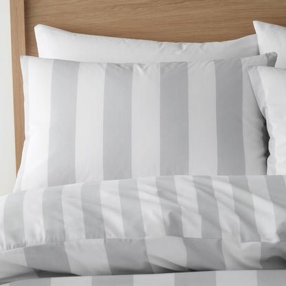 Cove Stripe Silver Duvet Cover Set