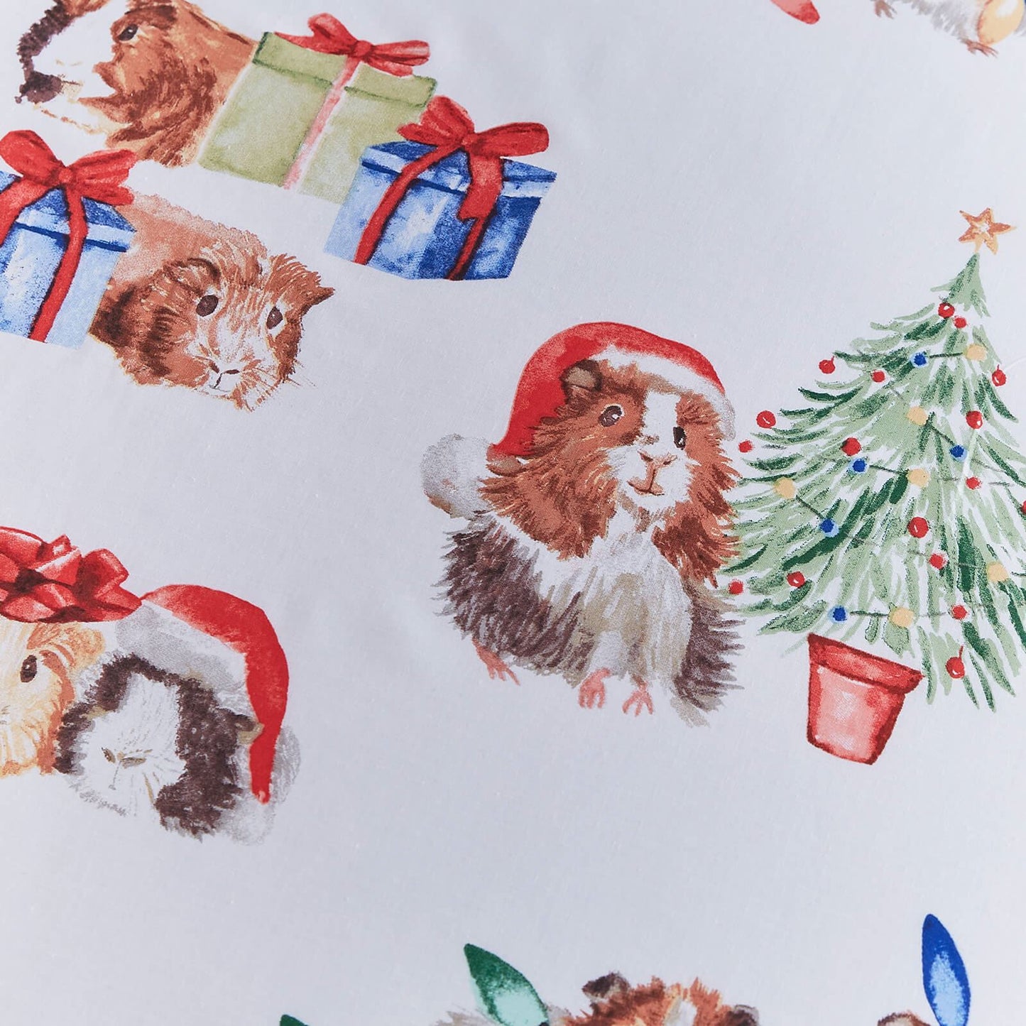 Christmas Guineapig White Duvet Cover Set