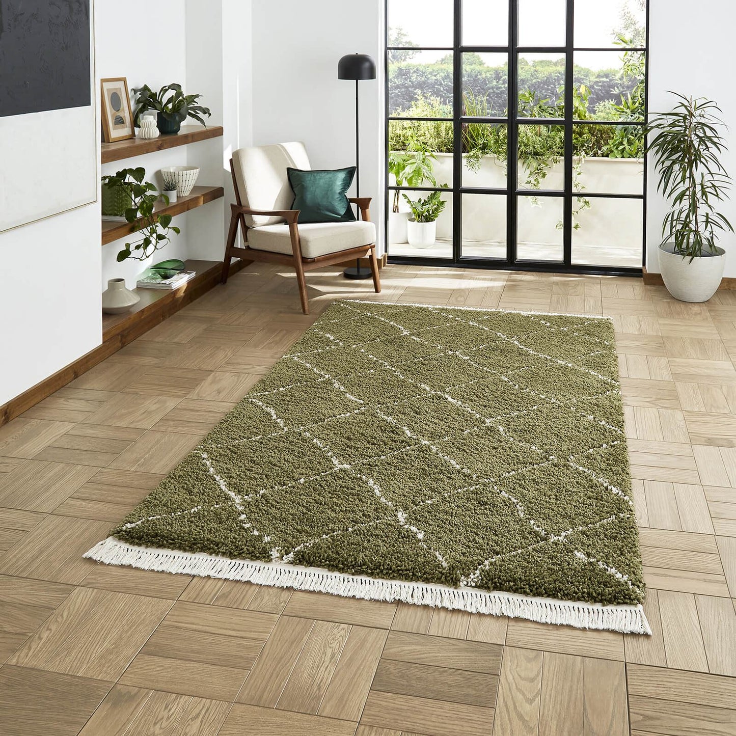 Boho 5413 Green Berber Rug