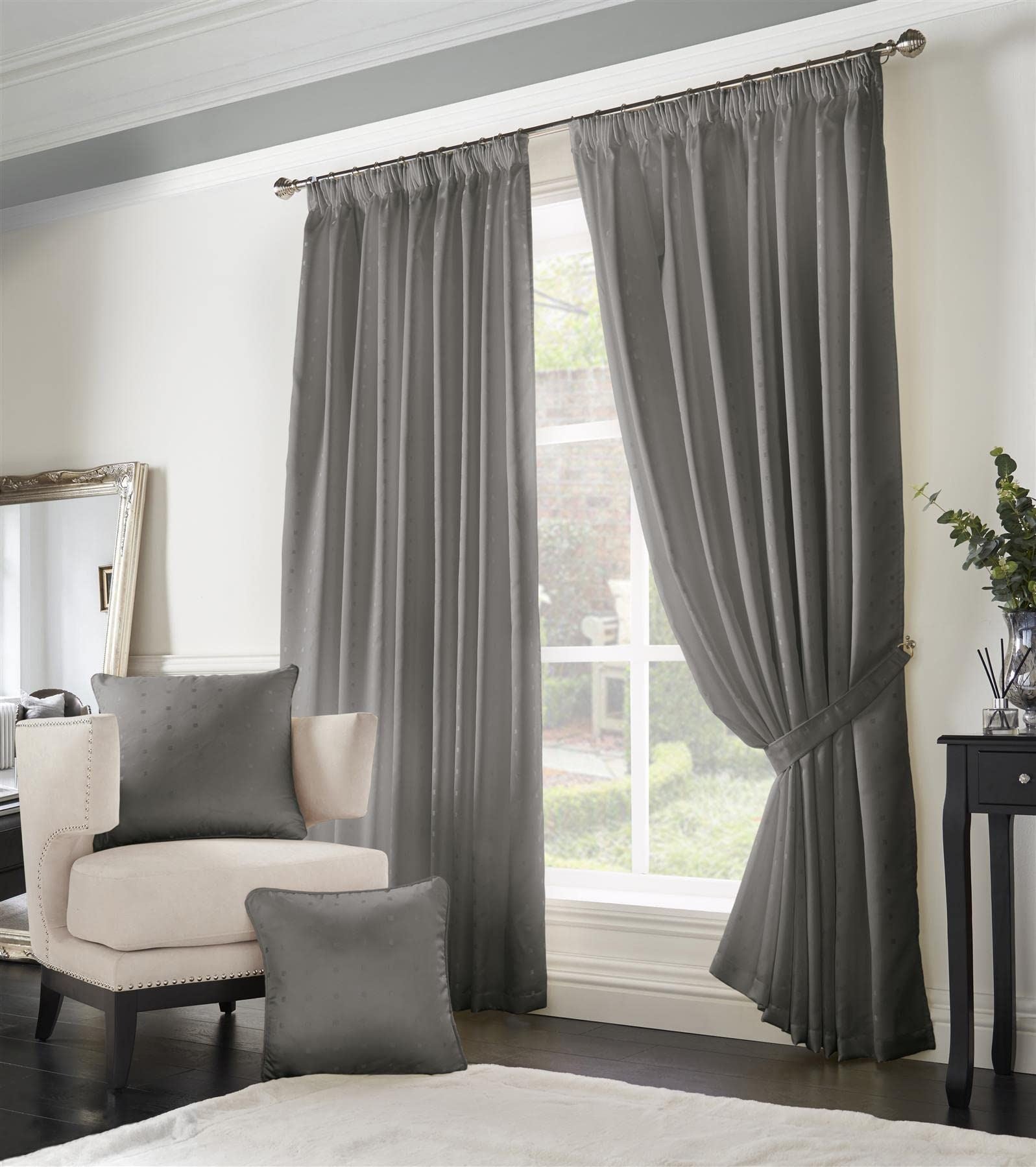 Madison Silver Pencil Pleat Curtains