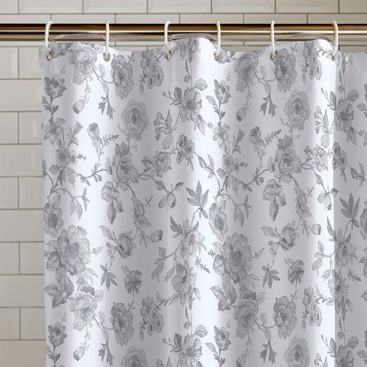 Catherine Lansfield Mirabelle Grey Shower Curtain - 180x180cm
