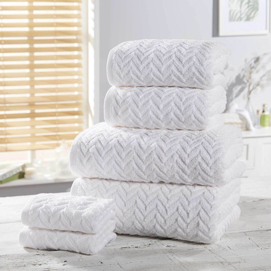 Herringbone White Bath Sheet