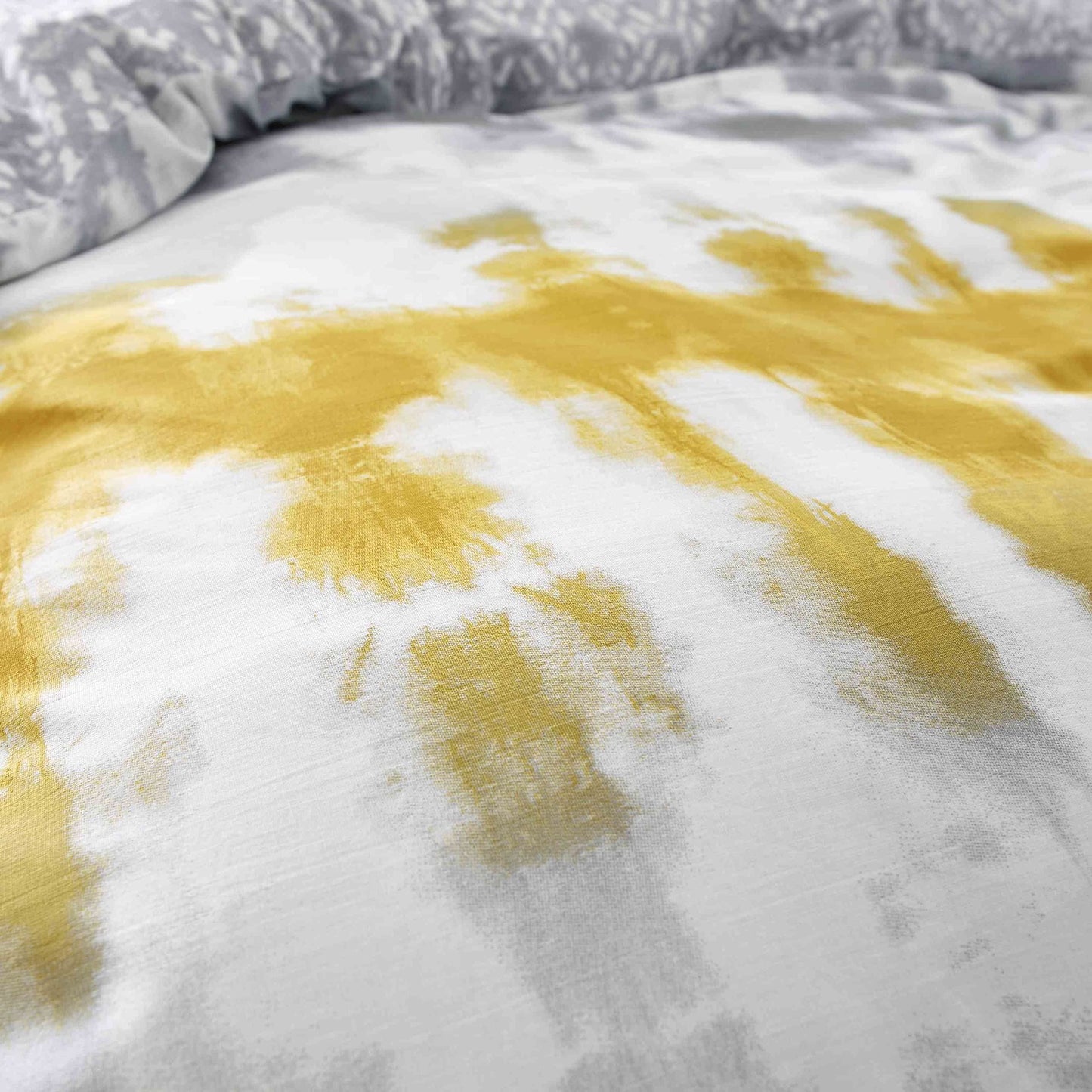 Hermosa Tie Dye Ochre Grey Duvet Set