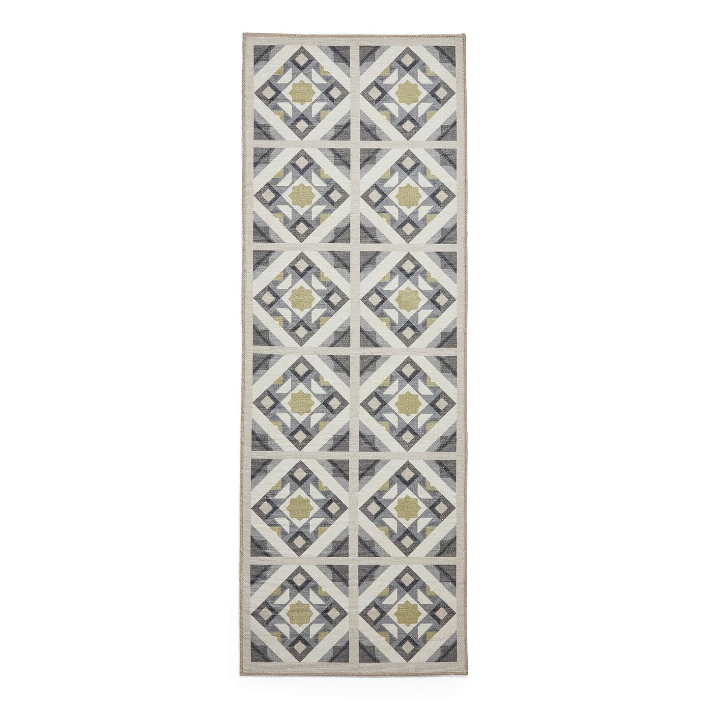 Victoria H1187 Grey/Yellow Washable Rug