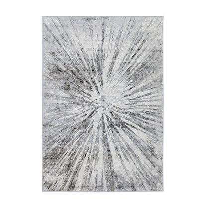 Abstract Burst Grey Rug