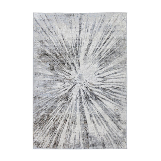 Abstract Burst Grey Rug
