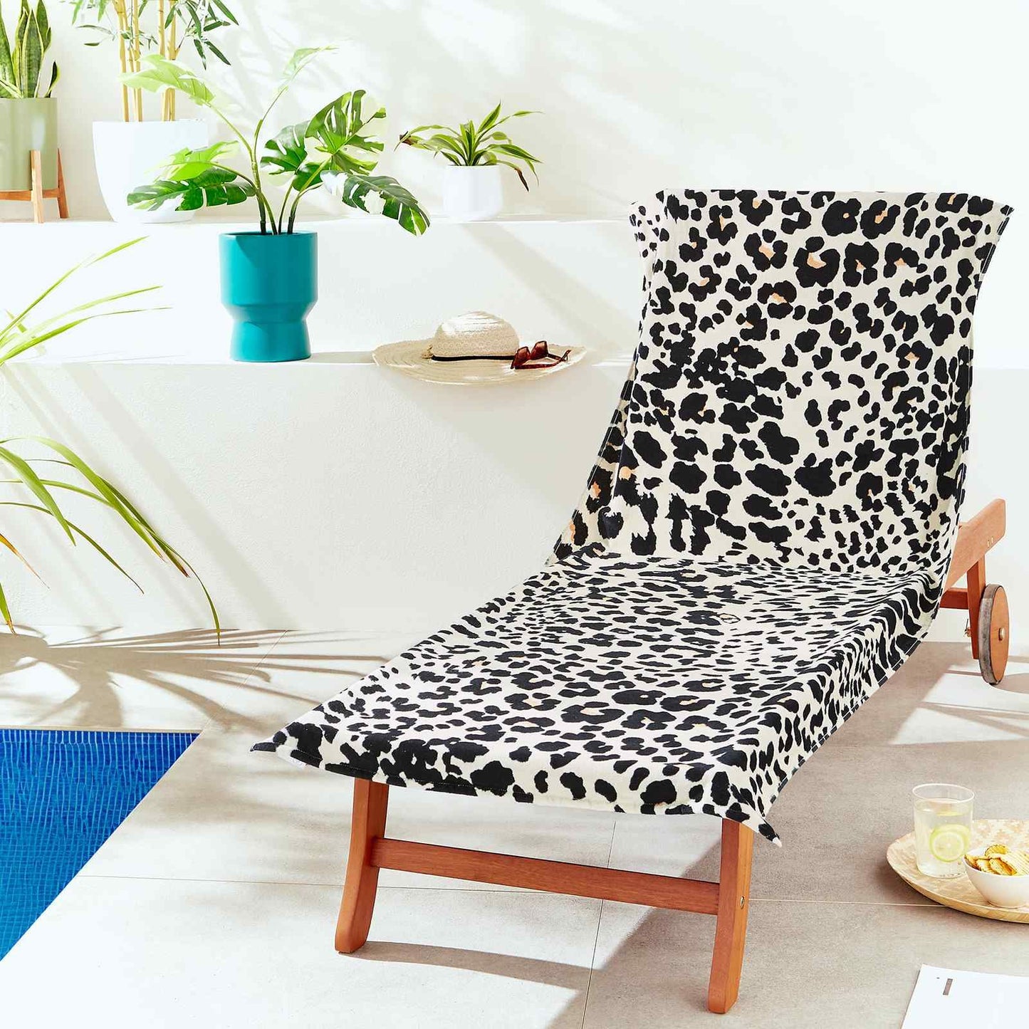Leopard Natural Sun Lounger Beach Towel