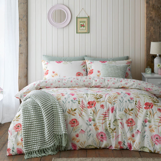 Ella Poppy Cream Duvet Cover Set