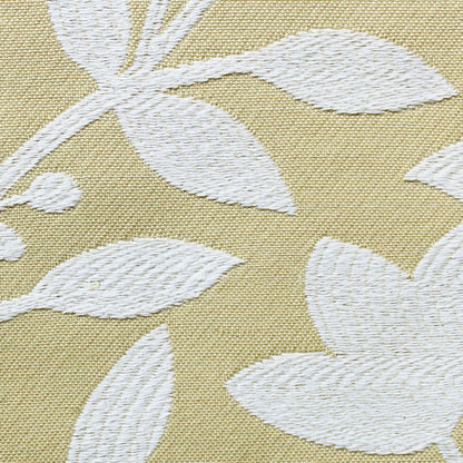 Eleanor Floral Pale Ochre Pencil Pleat Curtains