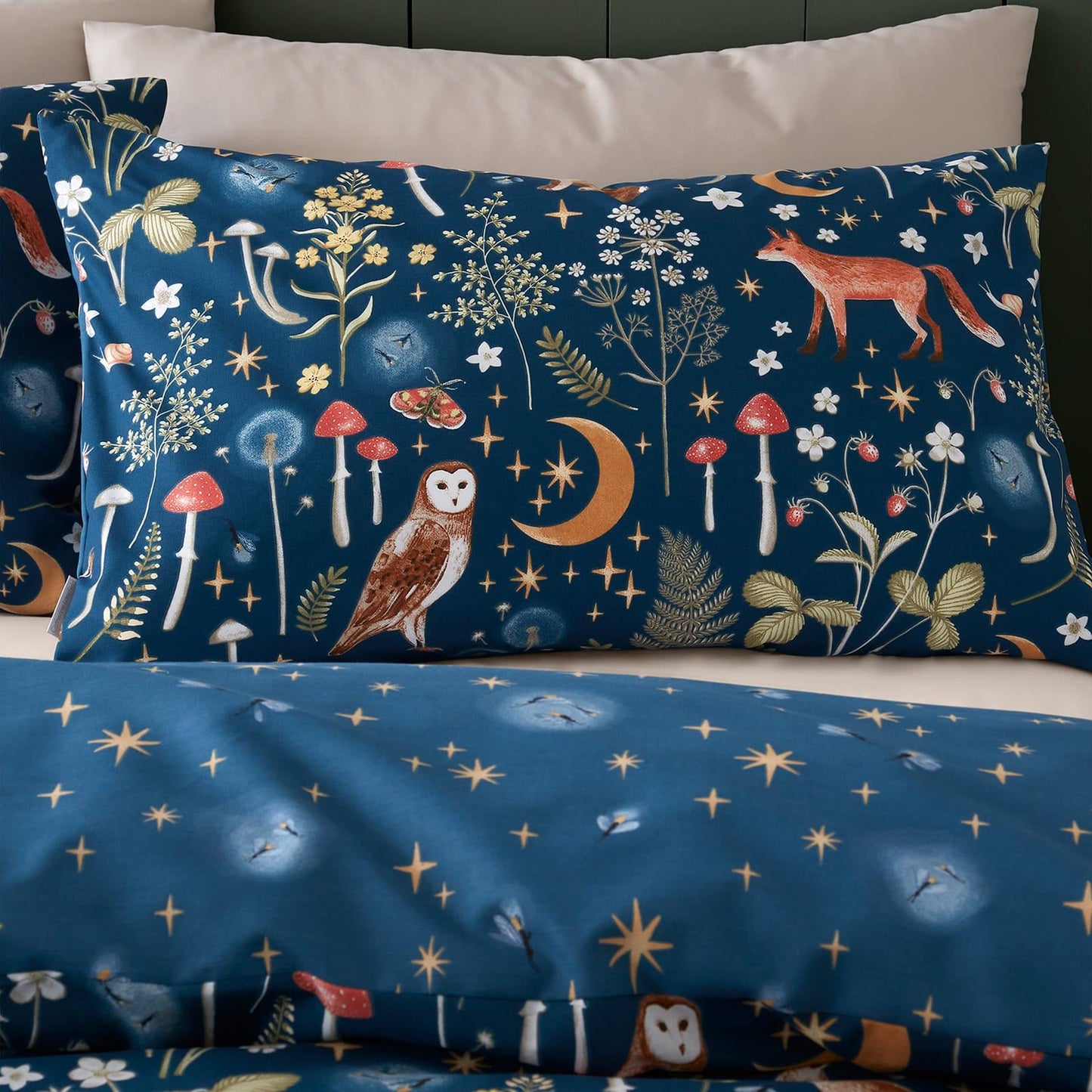 Enchanted Twilight Animals Navy Blue Duvet Set