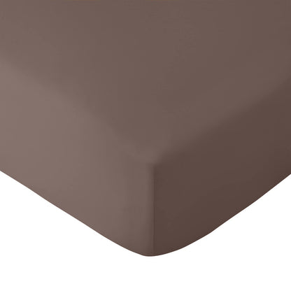 Catherine Lansfield Non-Iron Bed Linen Fitted Sheet Chocolate
