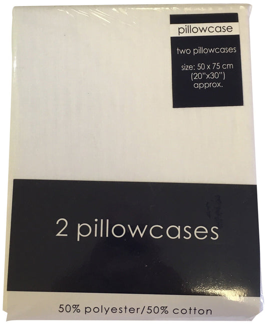 56P White Housewife Pillowcase Pair