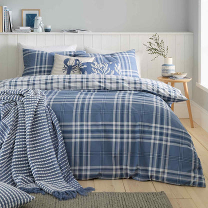 Kelso Check Lansfield Blue Duvet Cover Set