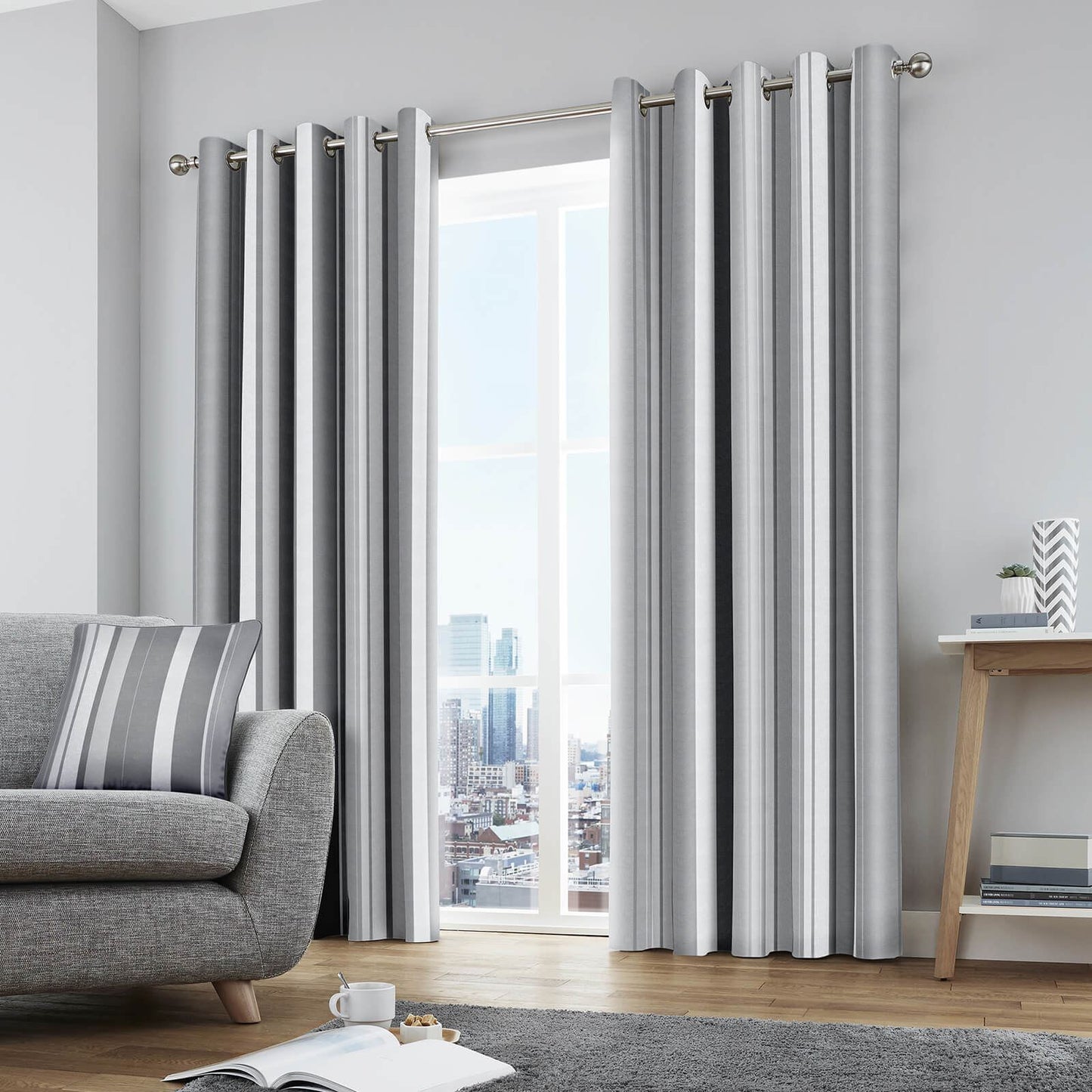 Whitworth Grey Eyelet Curtains