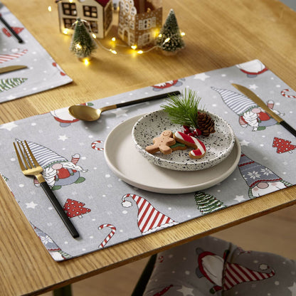 Christmas Gnomes Red Placemat Pack of 4