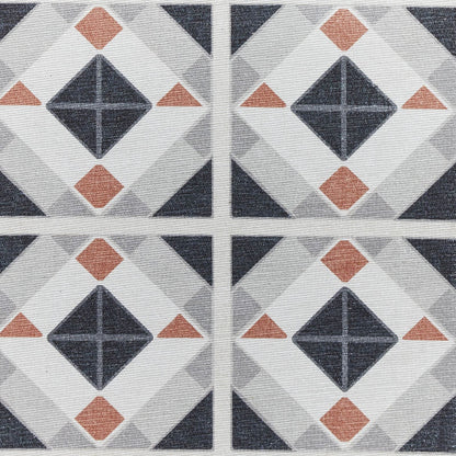 Victoria H1190 Grey/Orange Washable Rug