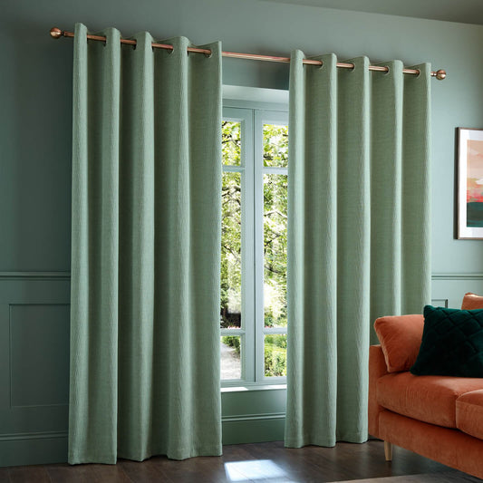 catherine-lansfield-crinkle-chenille-lined-eyelet-curtains-two-panels-green