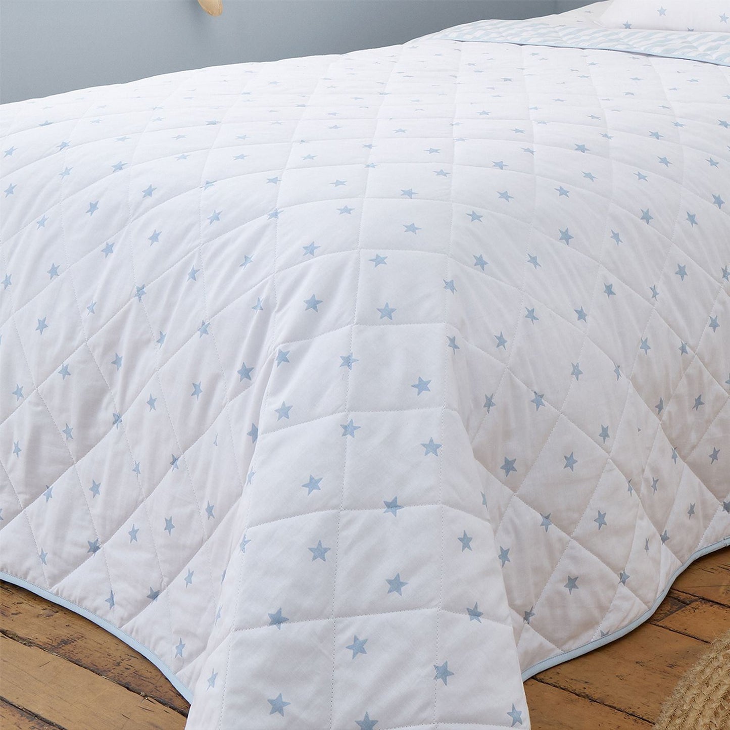 Bianca Mini Star & Stripes Blue Bedspread - 200x200cm