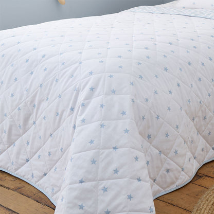 Bianca Mini Star & Stripes Blue Bedspread - 200x200cm
