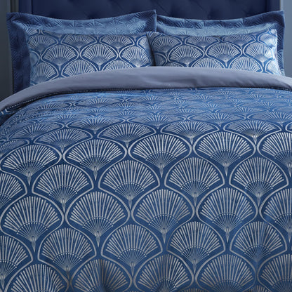 Art Deco Pearl Navy Blue Duvet Set