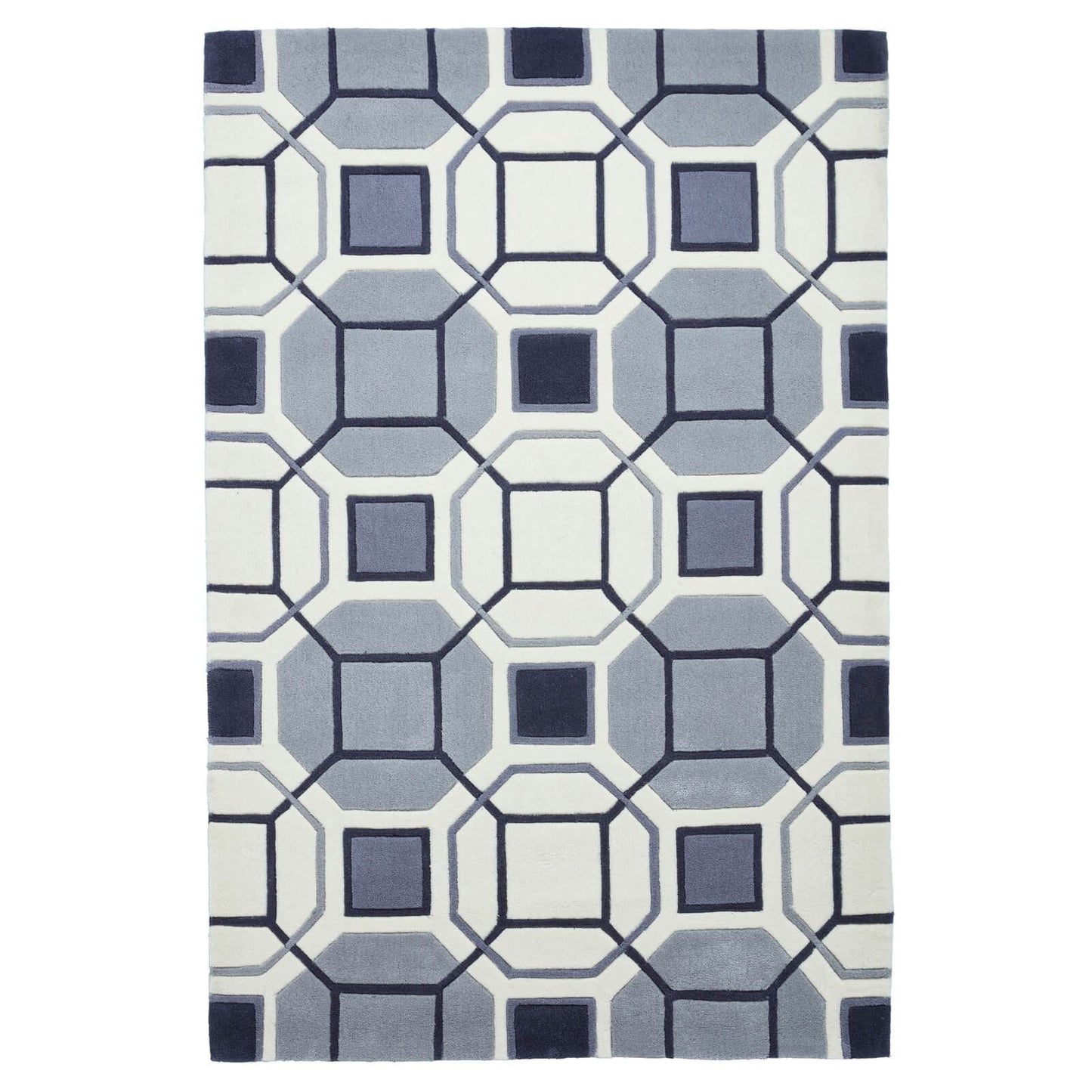 Modern Hong Kong 9238 Geometric Design Ivory Grey 120 X 170Cm Rug