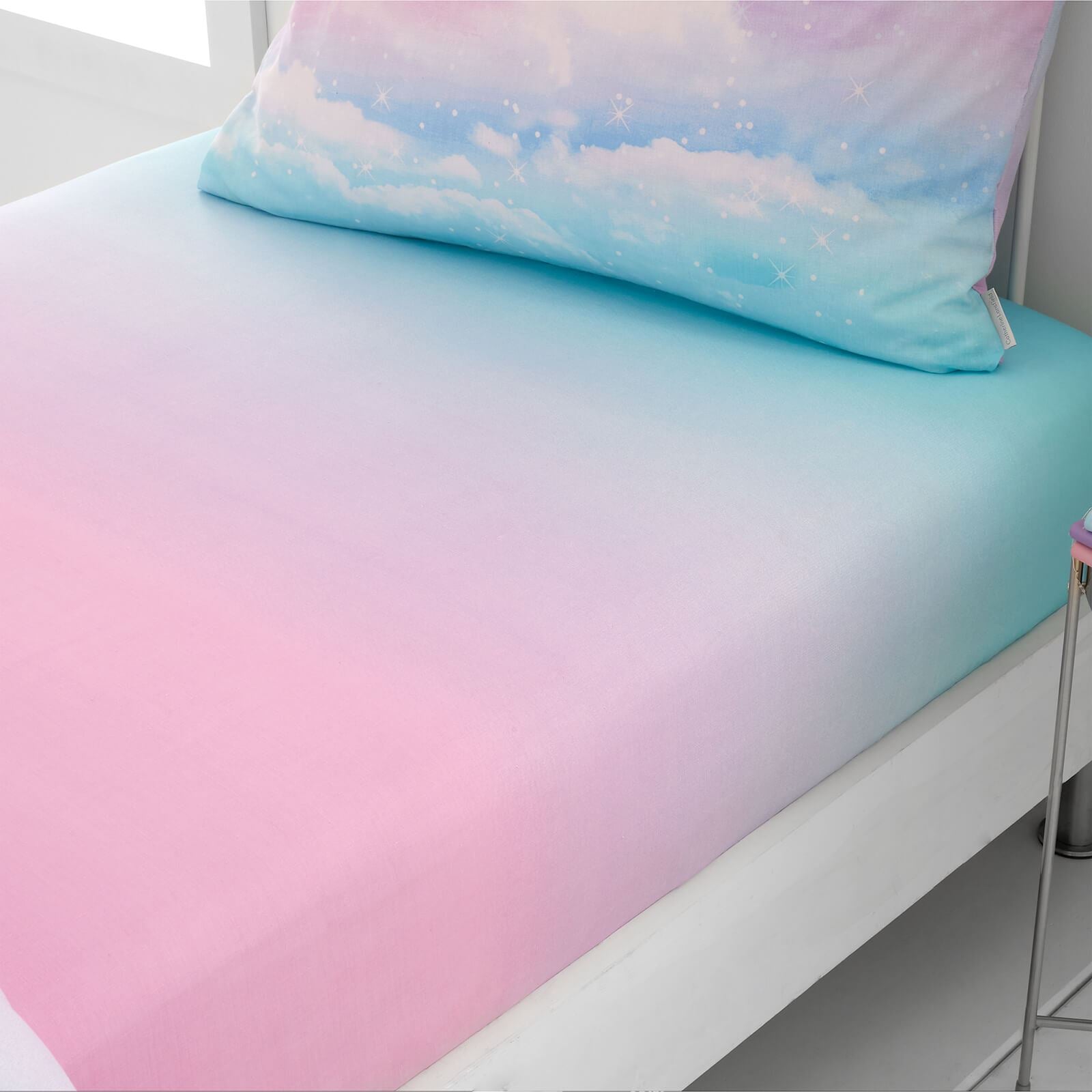 Ombre Rainbow Clouds Pastel Fitted Sheet