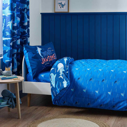 Jawsome Shark Navy Blue Duvet Cover Set